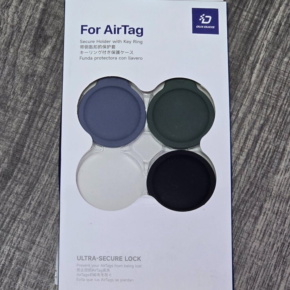 THREE Pack Airtag Holder, Silicone Keychain, WaterProof for Pet Collar Bag Keys